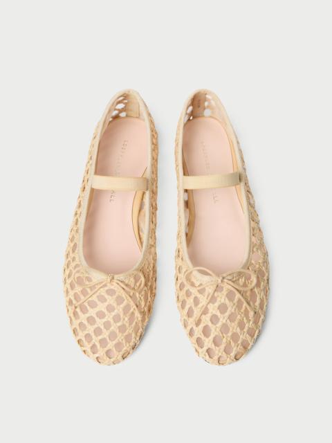 LOEFFLER RANDALL Leonie Natural Crochet Ballet Flat