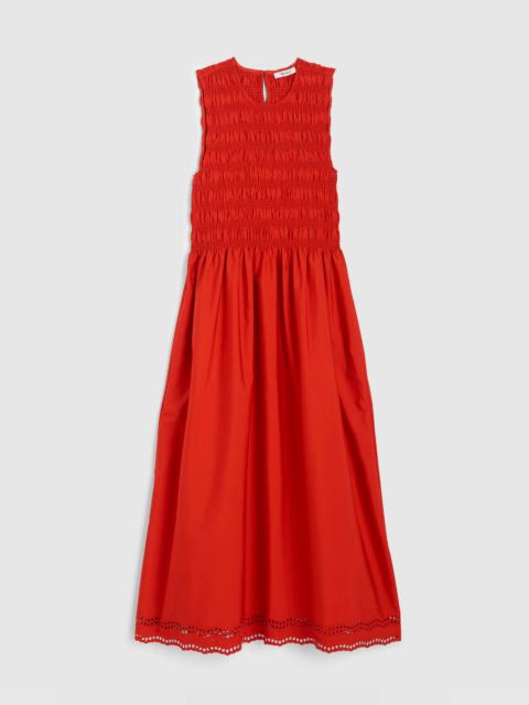 Madewell The Embroidered Melody Smocked Midi Dress