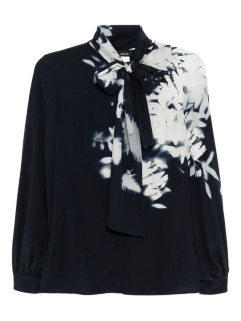 AKRIS wildflower-print silk shirt