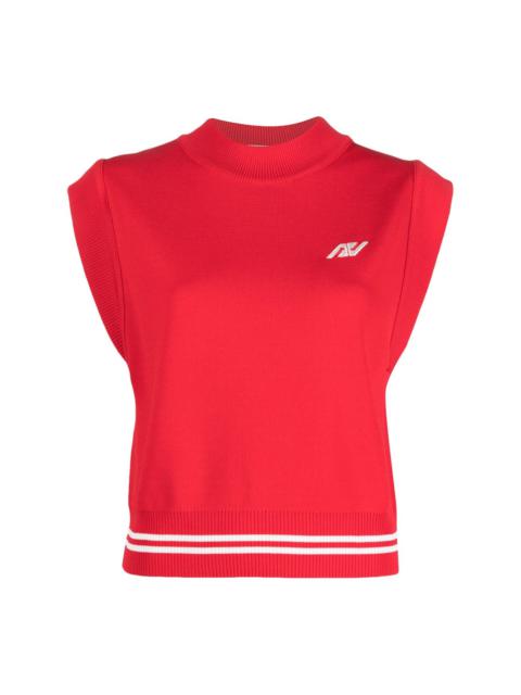 AUTRY embroidered-logo sleeveless sweatshirt