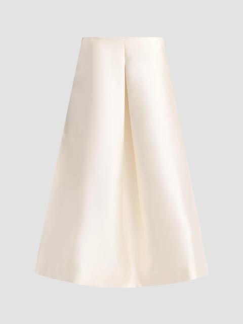 SIMKHAI Women's Vexa Pleat-Front Twill Midi Skirt - Frost