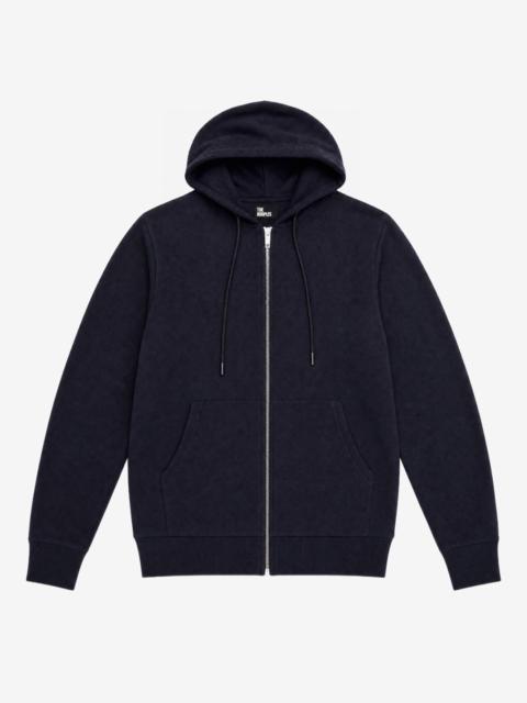 The Kooples NAVY MERINO WOOL HOODED CARDIGAN