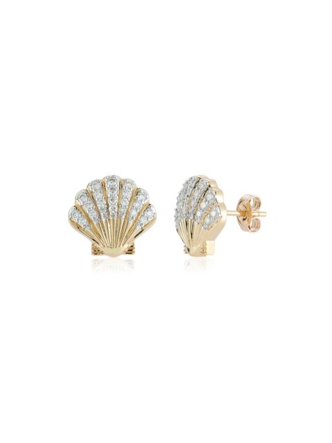 MATEO Diamond Venus Shell Studs