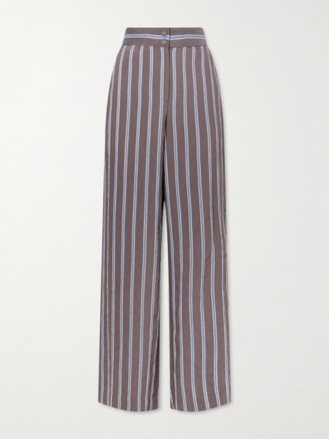 VERONICA BEARD Striped Woven Wide-leg Pants