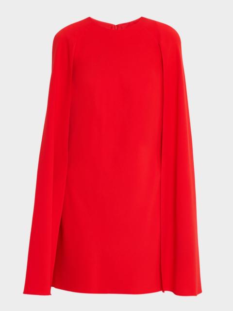 ROLAND MOURET Light Cady Cape Mini Dress