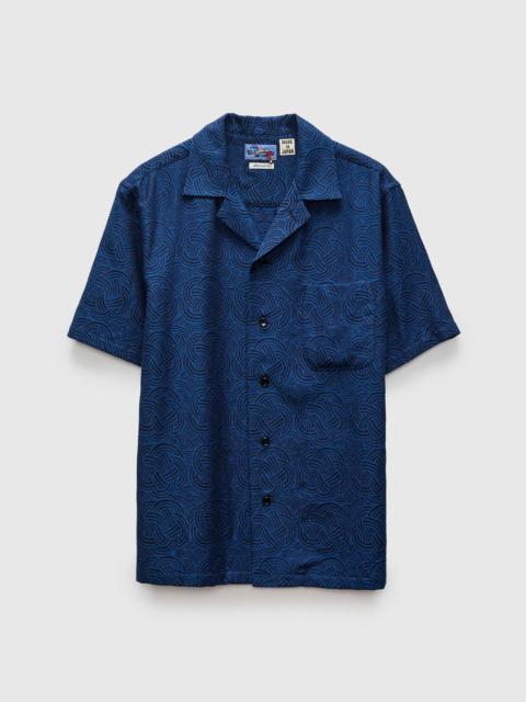 Blue Blue Japan "Mizuhiki Knot" Aloha Shirt in Indigo