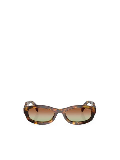 Prada tortoise-effect rectangle-frame sunglasses