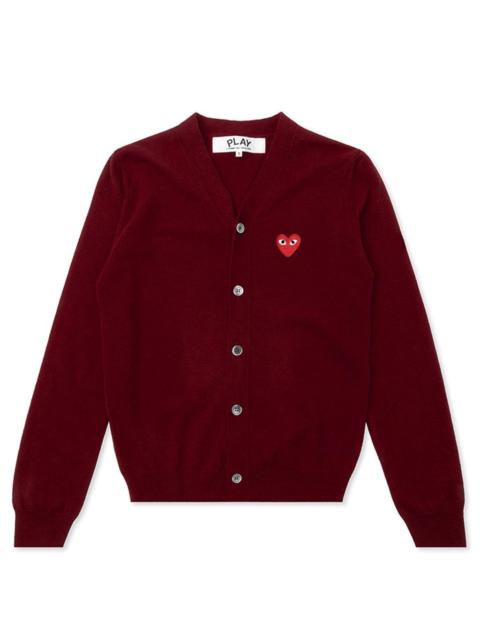 Comme des Garçons PLAY COMME DES GARCONS PLAY KNIT CARDIGAN RED HEART - BURGUNDY