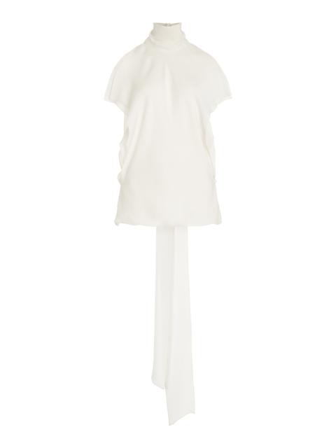 BRANDON MAXWELL The Ilana Silk Layered Top white