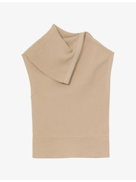 REISS Laura Asymmetric-Neck Stretch-Knit Vest
