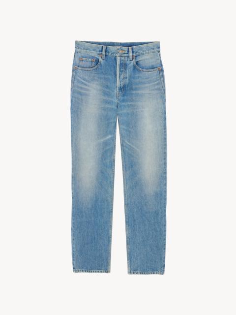 SAINT LAURENT MICK LONG JEANS IN INDIGO OCEAN DENIM