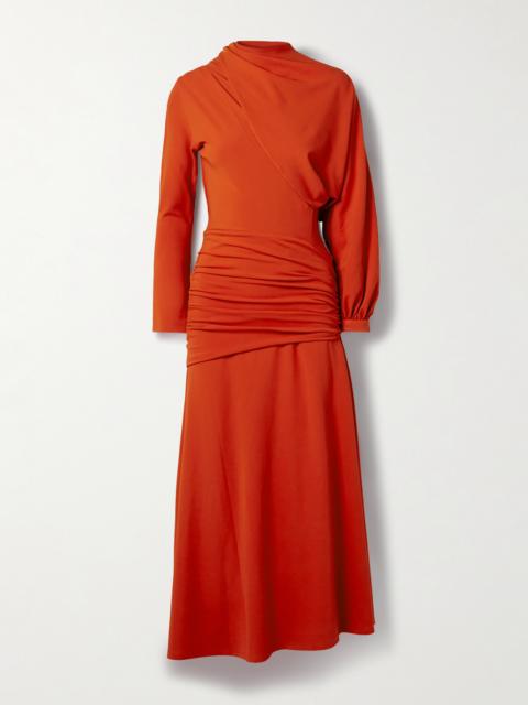 Johanna Ortiz Inspiring Hearts Convertible One-sleeve Gathered Stretch-jersey Maxi Dress