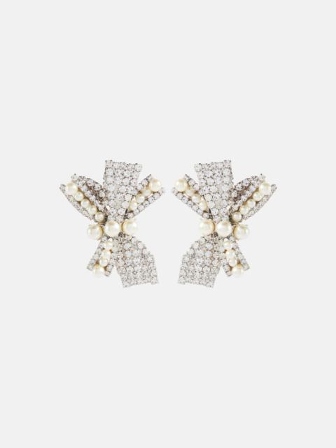 Simone Swarovski® crystal and faux pearl earrings