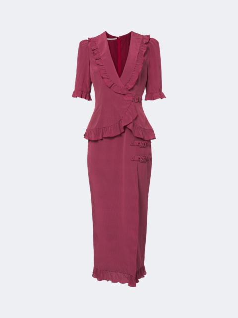 Alessandra Rich Ruffled polka-dot silk midi dress