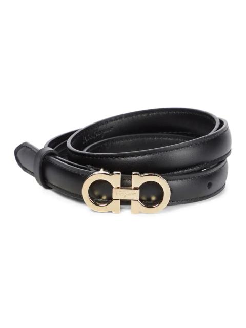 Gancini leather belt