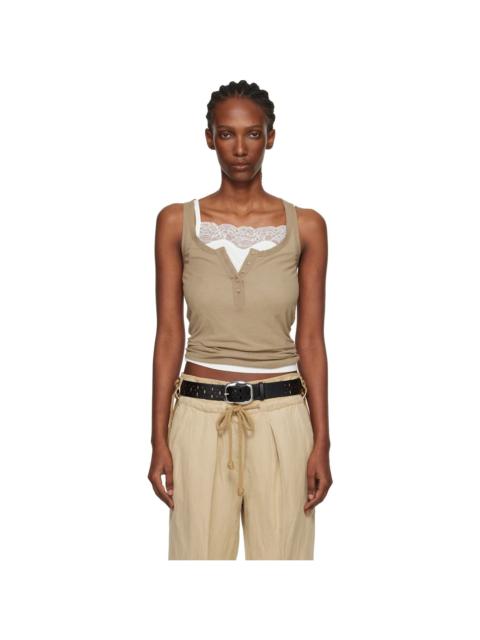 Isabel Marant Taupe Helma Silk Tank Top