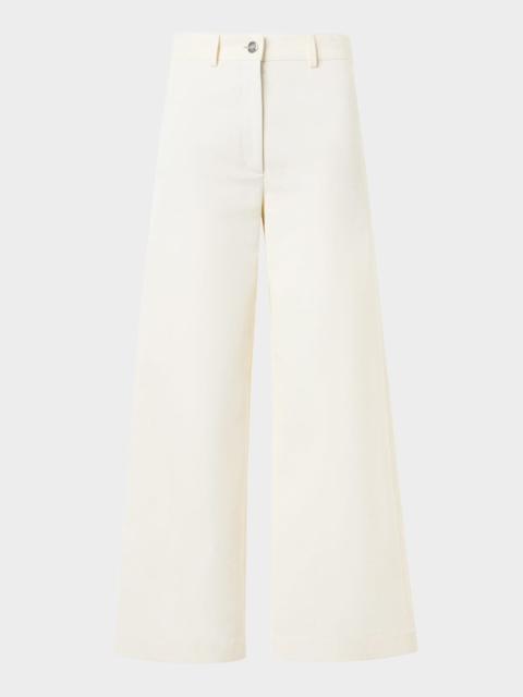 AKRIS Finn Cotton-Linen Gabardine Wide-Leg Pants