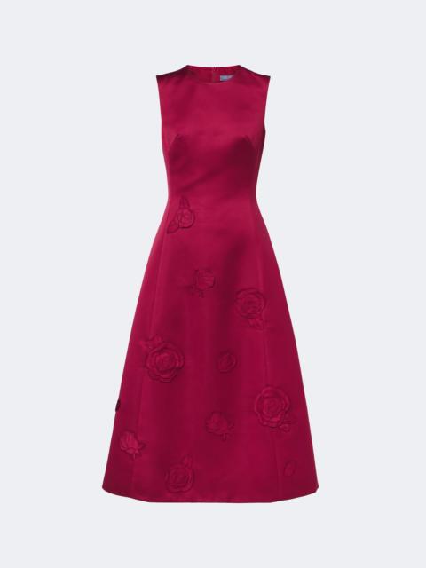 LEO LIN Cleo floral-appliqué satin cocktail dress