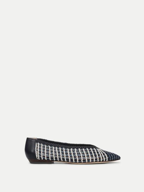 VERONICA BEARD BANCROFT WOVEN LEATHER FLAT