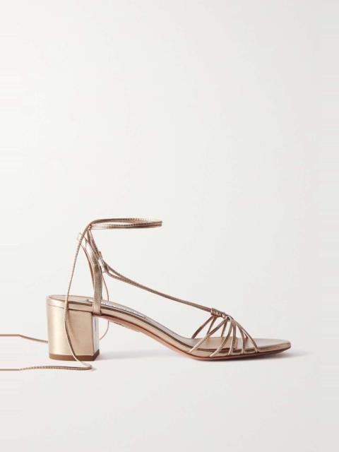 AQUAZZURA Whisper 50 metallic leather sandals