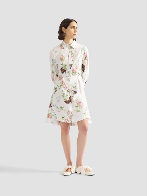 Erdem FLORAL PRINT COTTON MINI SHIRT DRESS
