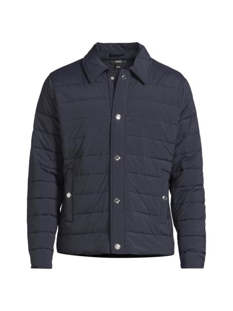 REISS Men's Harrison Quilted Snap-Front Jacket - Navy