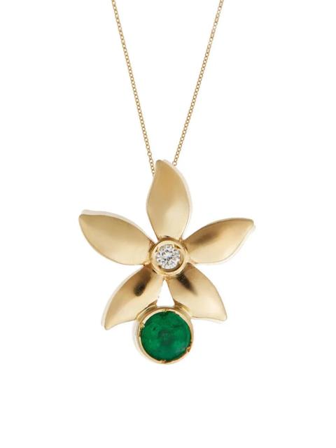 ILEANA MAKRI Women's Blossom Waterfall Flower Charnière 18K Yellow Gold, Emerald & 0.02 TCW Diamond Pendant Neckl
