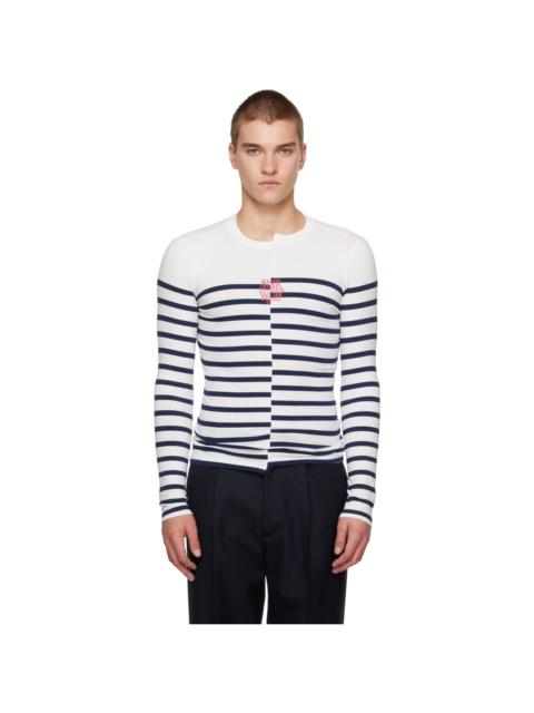 Jean Paul Gaultier White & Navy 'The JPG Marinière' T-shirt