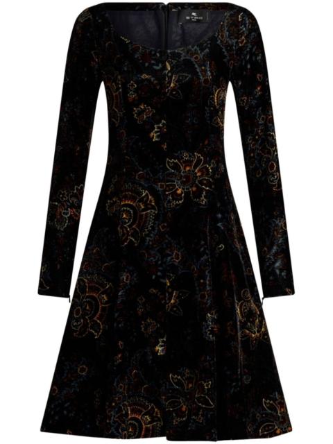 Etro velted printed mini dress