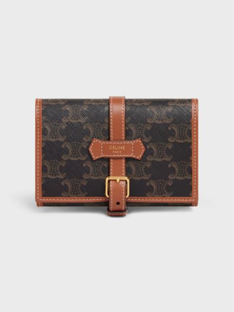 CELINE JEWELRY POUCH IN TRIOMPHE CANVAS AND CALFSKIN