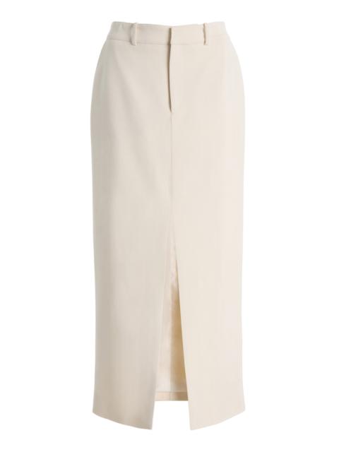 The Frankie Shop Maybelle Front-Slit Midi Skirt white