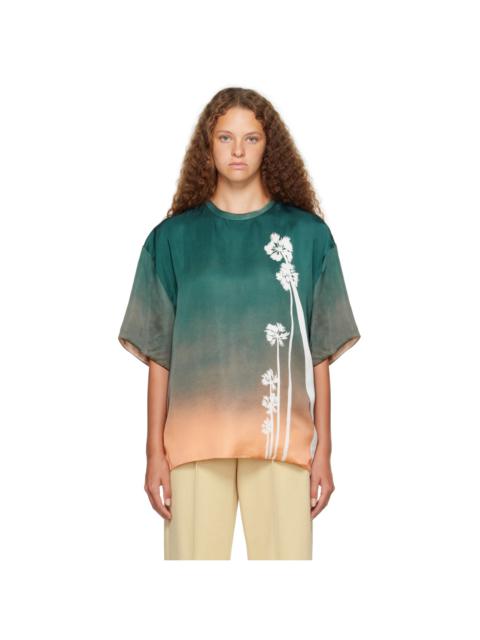 Jil Sander Green Printed T-Shirt