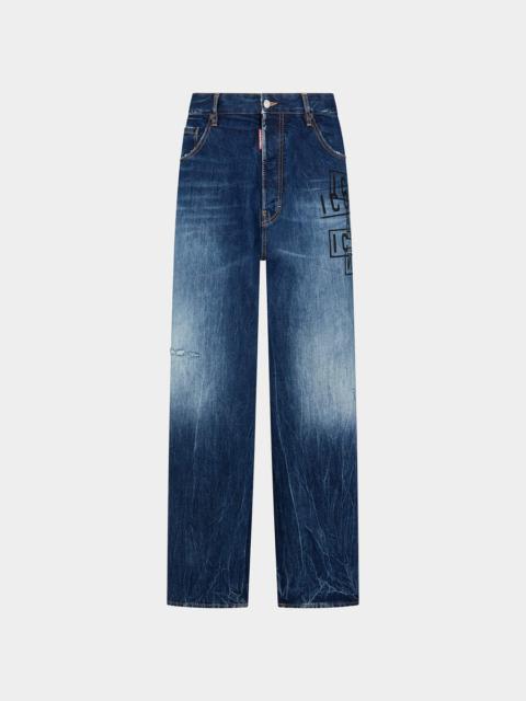 DSQUARED2 ICON DARK WASH STAMPS EROS JEANS