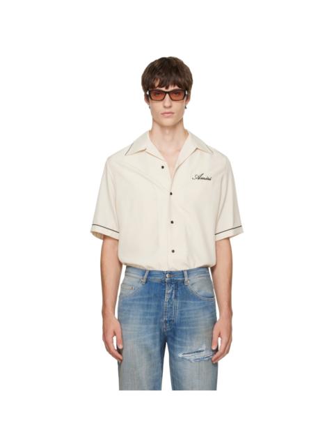 AMIRI Off-White Wolf Embroidered Camp Shirt