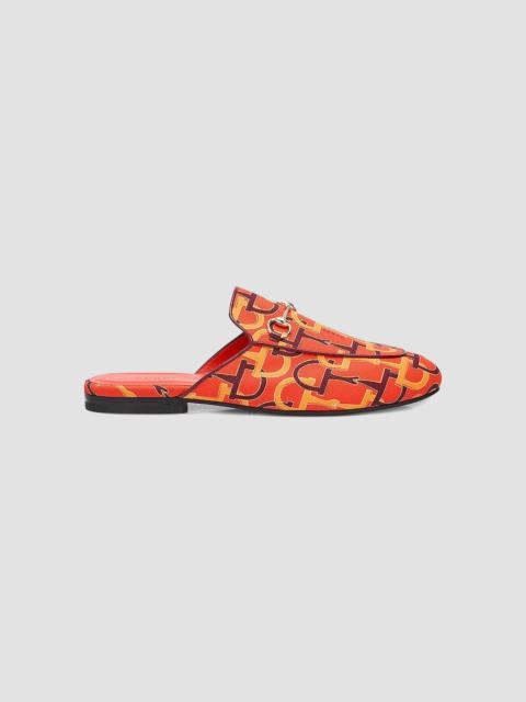 GUCCI Women's Princetown Horsebit Print Loafer Mules - Orange Multi
