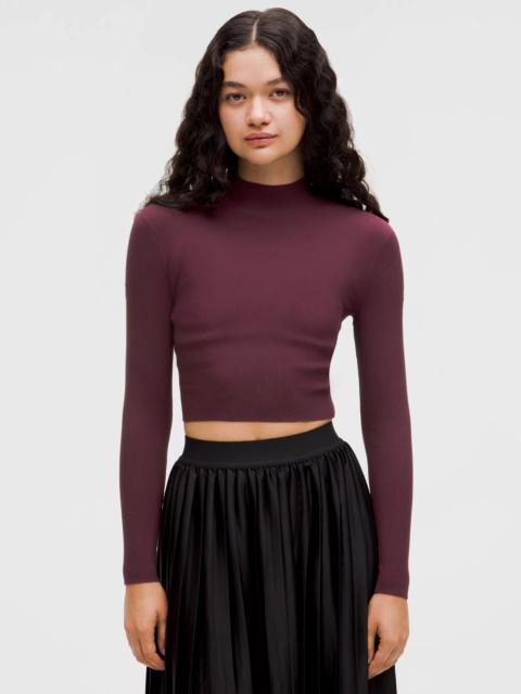 lululemon Ribbed-Knit Twist-Back Mockneck Sweater