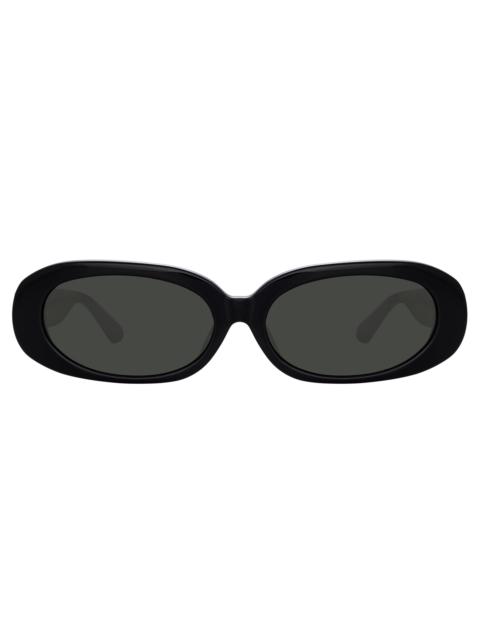 CARA OVAL SUNGLASSES IN BLACK