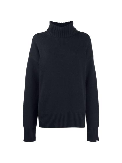 extreme cashmere roll neck rib-trimmed jumper