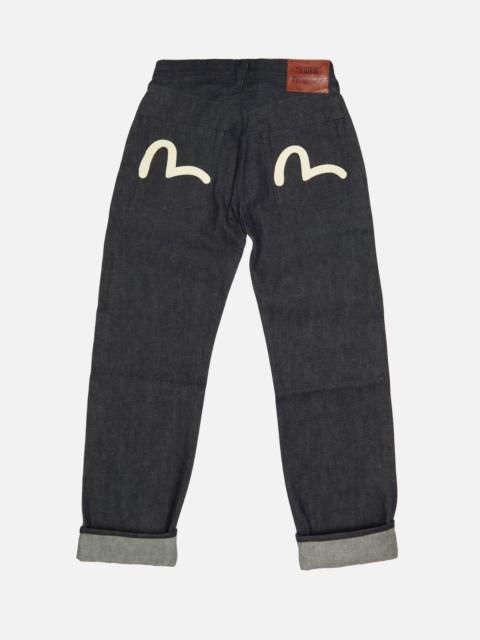 EVISU HANDPAINTED SEAGULL LOOSE STRAIGHT FIT SELVEDGE PRESHRUNK JEANS