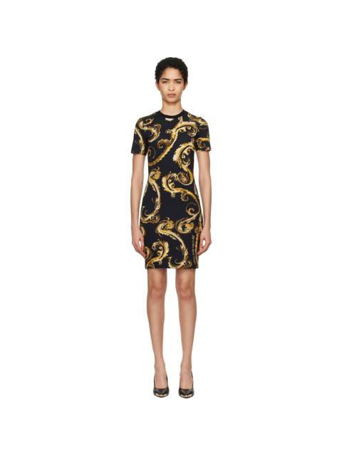 VERSACE JEANS COUTURE Black Chromo Couture T-Shirt Minidress