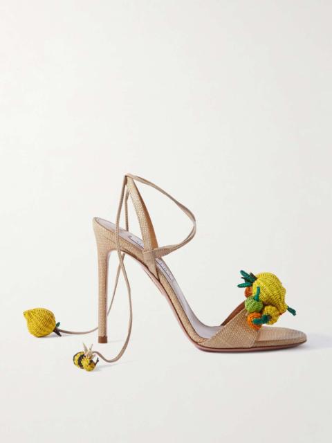 AQUAZZURA Citrus Punch embellished raffia sandals