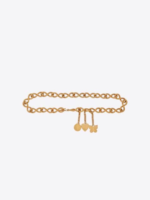 SAINT LAURENT infinity chain charm belt in metal
