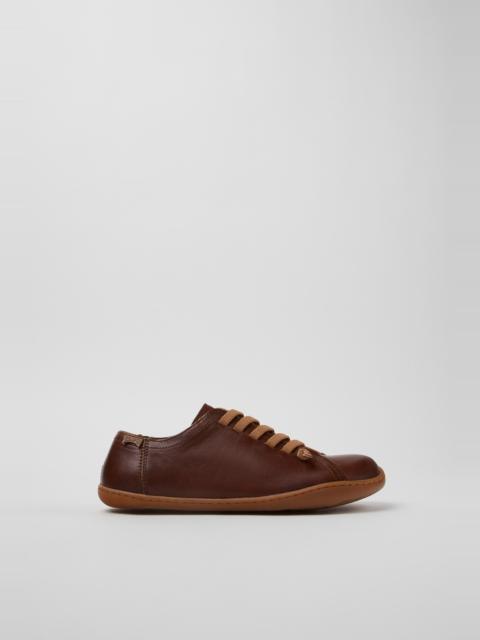 CAMPER Peu Brown Leather Shoes for Women.
