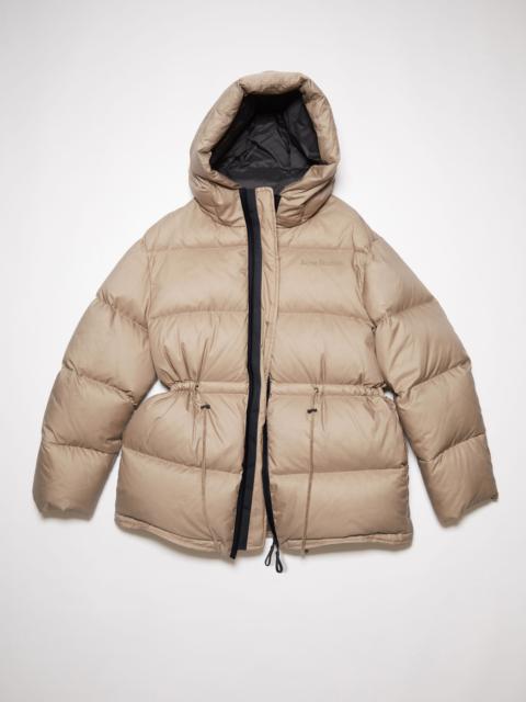 Hooded puffer jacket - Mushroom beige