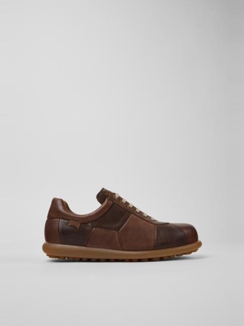CAMPER Twins Brown Leather Shoes for Men.