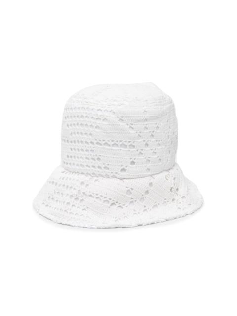 crochet-knit cotton bucket hat