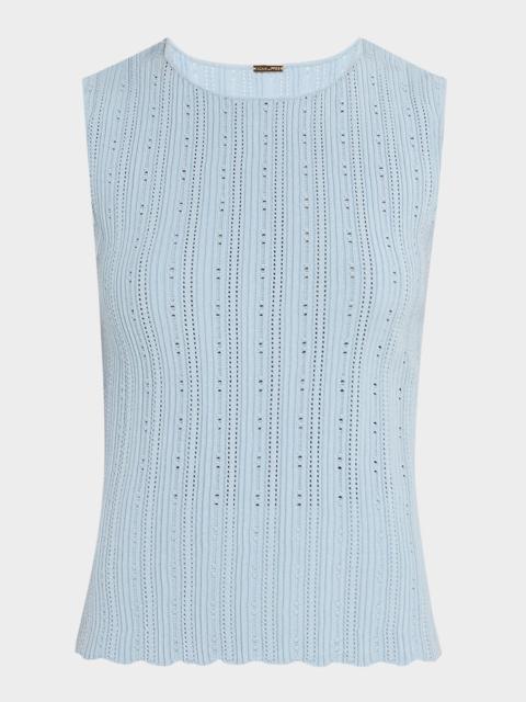 ADAM LIPPES Pointelle Compact Jacquard Tank Top