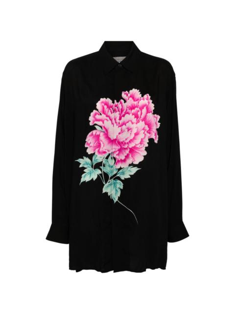 Yohji Yamamoto floral-print long-sleeve shirt