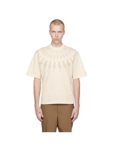 Neil Barrett Off-White Fair Isle Thunderbolt T-Shirt