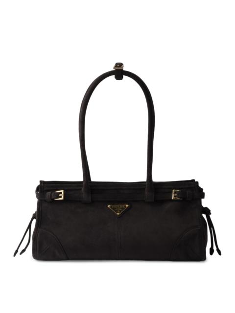 Prada Women's Bonnie Medium Suede Top Handle Bag - Anthracite Gray